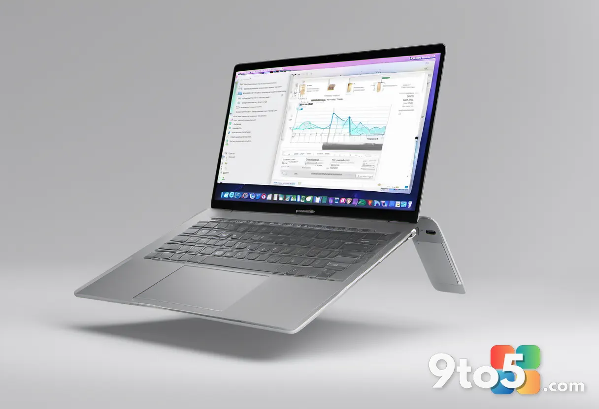 A sleek silver laptop on a white surface with a price tag showing $599, representing the competitive pressure from Apple