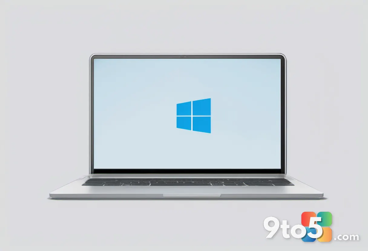 A minimalist illustration of a Windows logo being compressed or optimized, with arrows pointing to smaller memory icons,