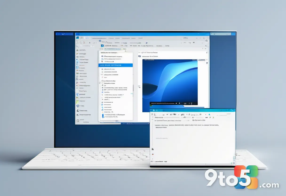 A close-up of a PDF document icon on a Windows 11 desktop with a soft glowing preview overlay appearing beside it, minim