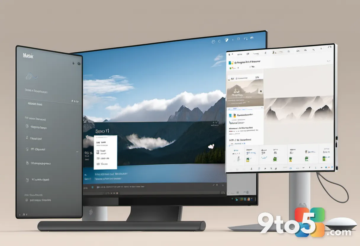 A split-screen illustration showing the Microsoft Store listing for MSN Weather alongside a clean Windows 11 desktop bac