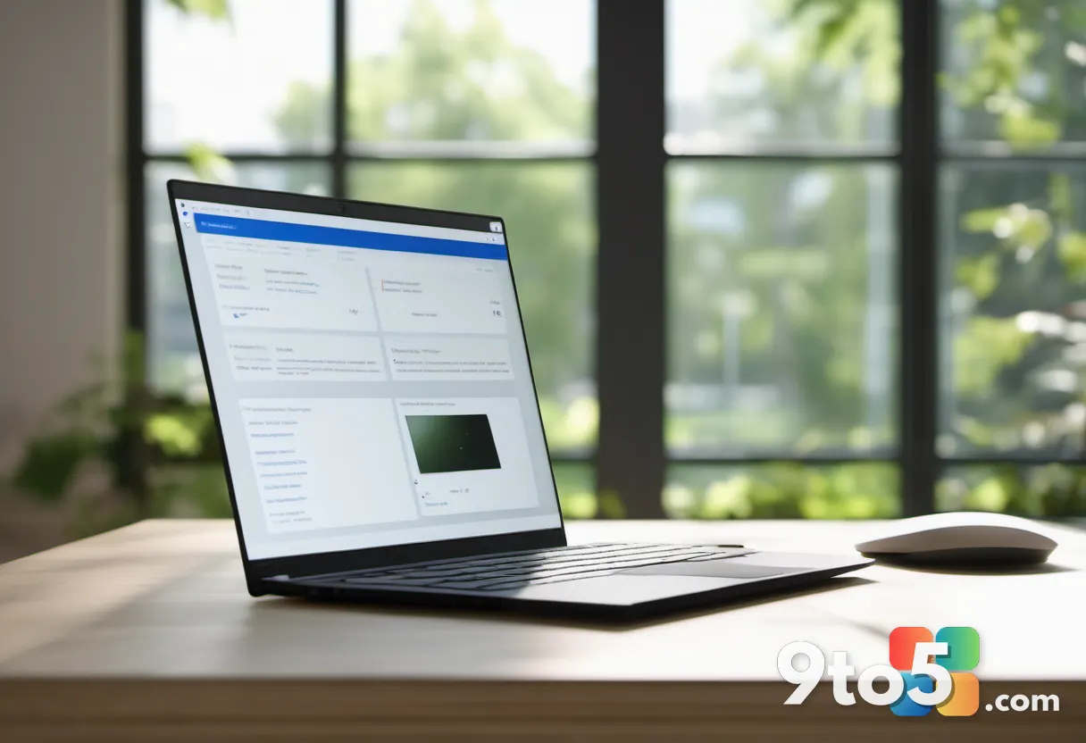 A person typing on a laptop in a bright home studio, creative software windows open, natural daylight, relaxed focused m