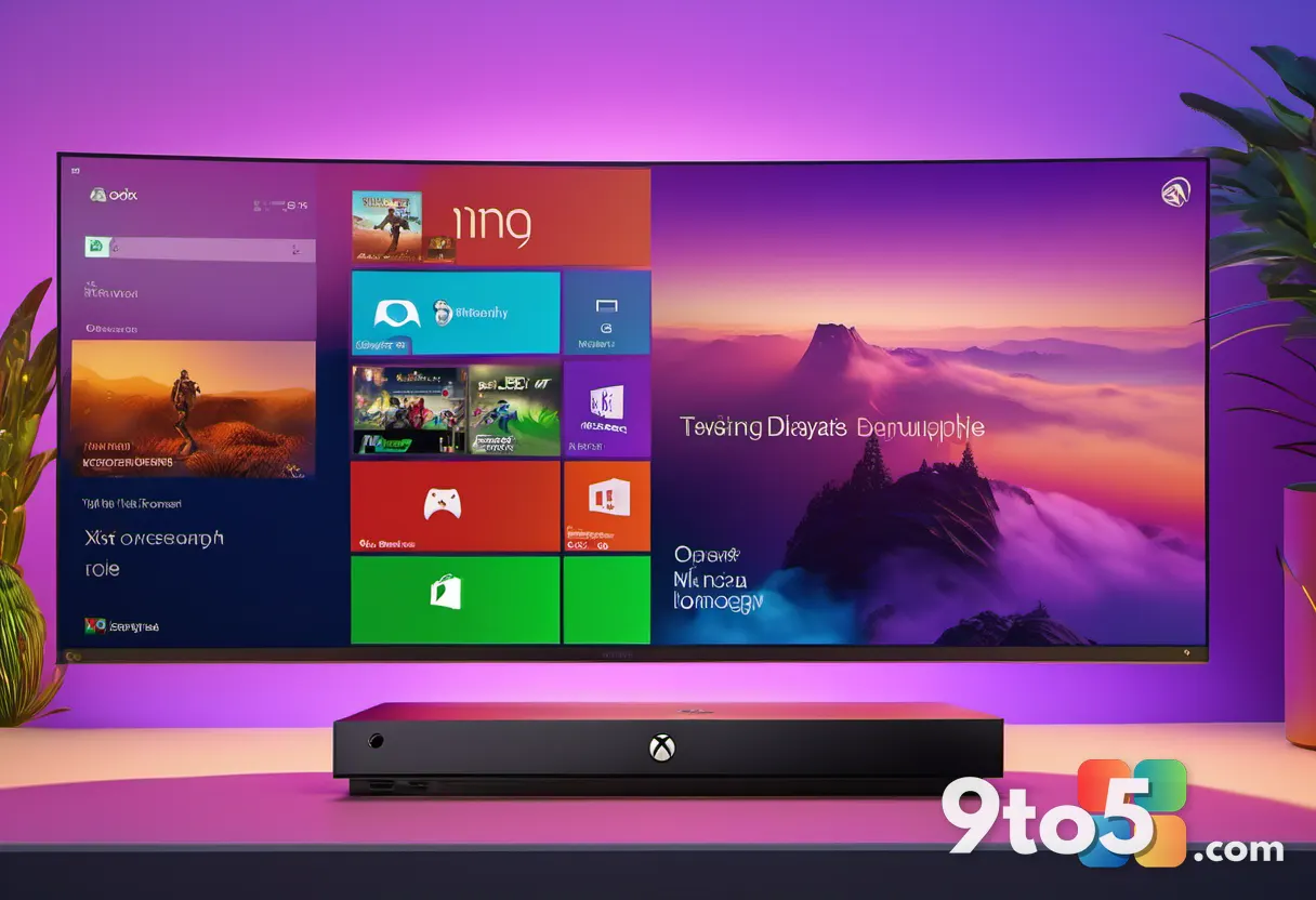 A close-up of a modern television screen displaying a vibrant, animated Xbox dynamic background with soft gradient color