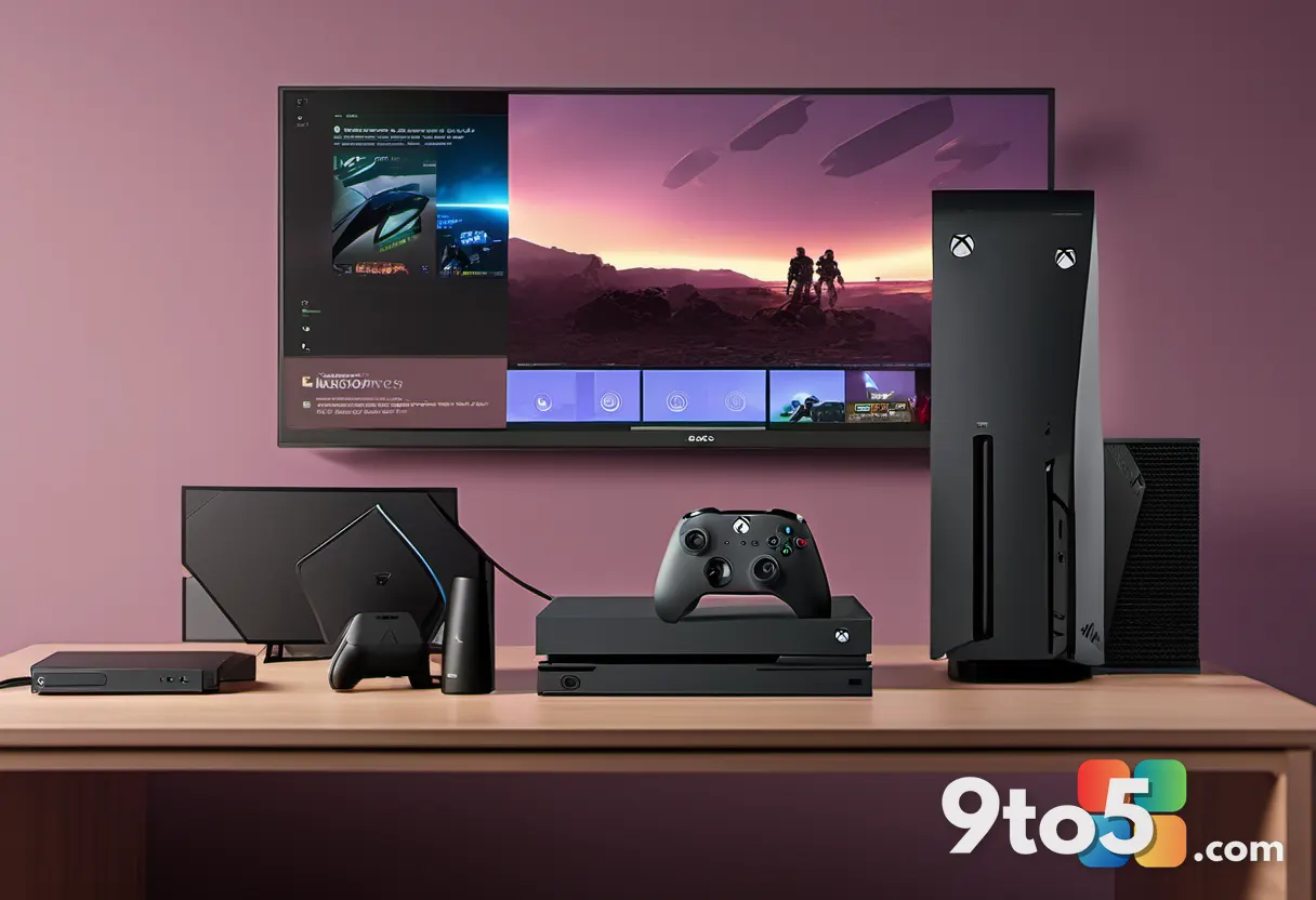 A Halo remake game case resting beside the Xbox Series X25 console on a modern gaming desk, warm ambient lighting, lifes
