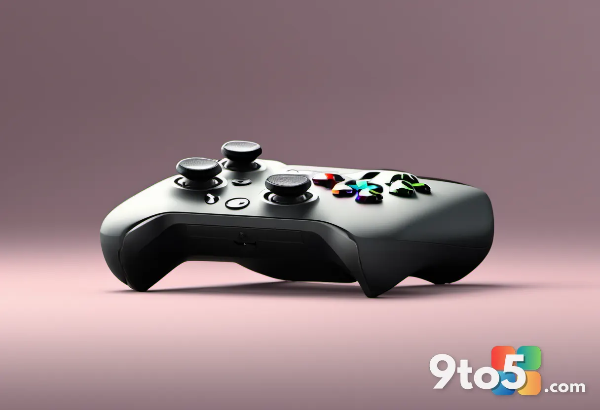 A close-up of the Xbox Series X25 themed controller with custom detailing, shallow depth of field, studio lighting.