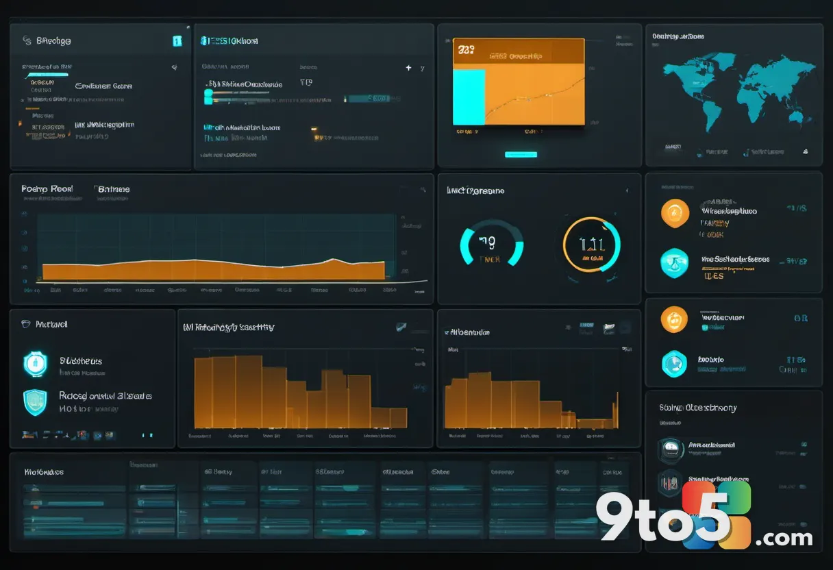 A modern security operations dashboard glowing on a dark screen, showing ranked alerts and automated response indicators