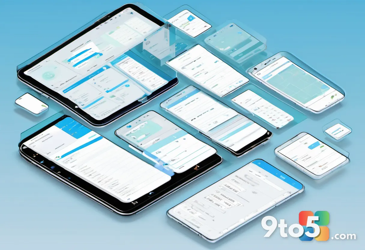A minimalist isometric illustration of a security allowlist dashboard with a checklist and application ID cards floating