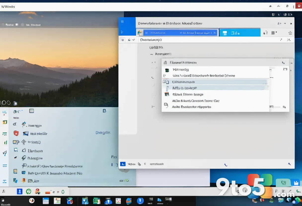 File Explorer window showing a mapped network drive with a shared folder open, displaying document icons on a clean desk
