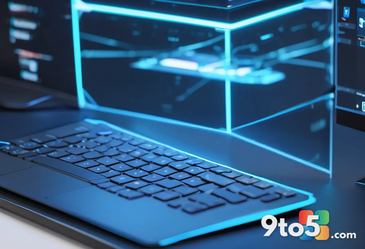 A close-up of a cursor adjusting a registry key on a glowing monitor, cool blue tech aesthetic, shallow focus, no text o