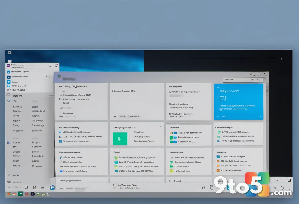 A close-up view of a computer screen showing the Windows 11 Start menu with a size-adjust slider, glowing blue accents o