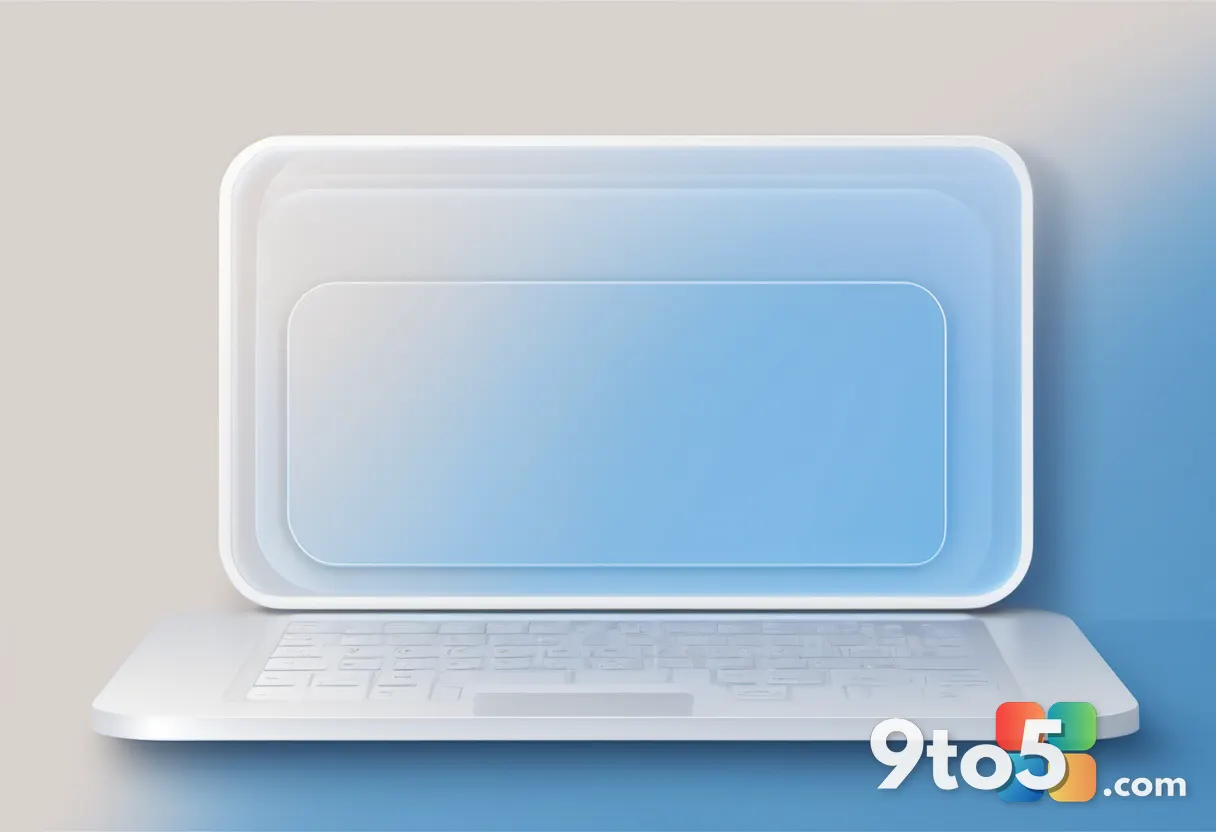 A translucent digital bubble isolating a small browser window, representing app isolation sandbox, blue and white gradie