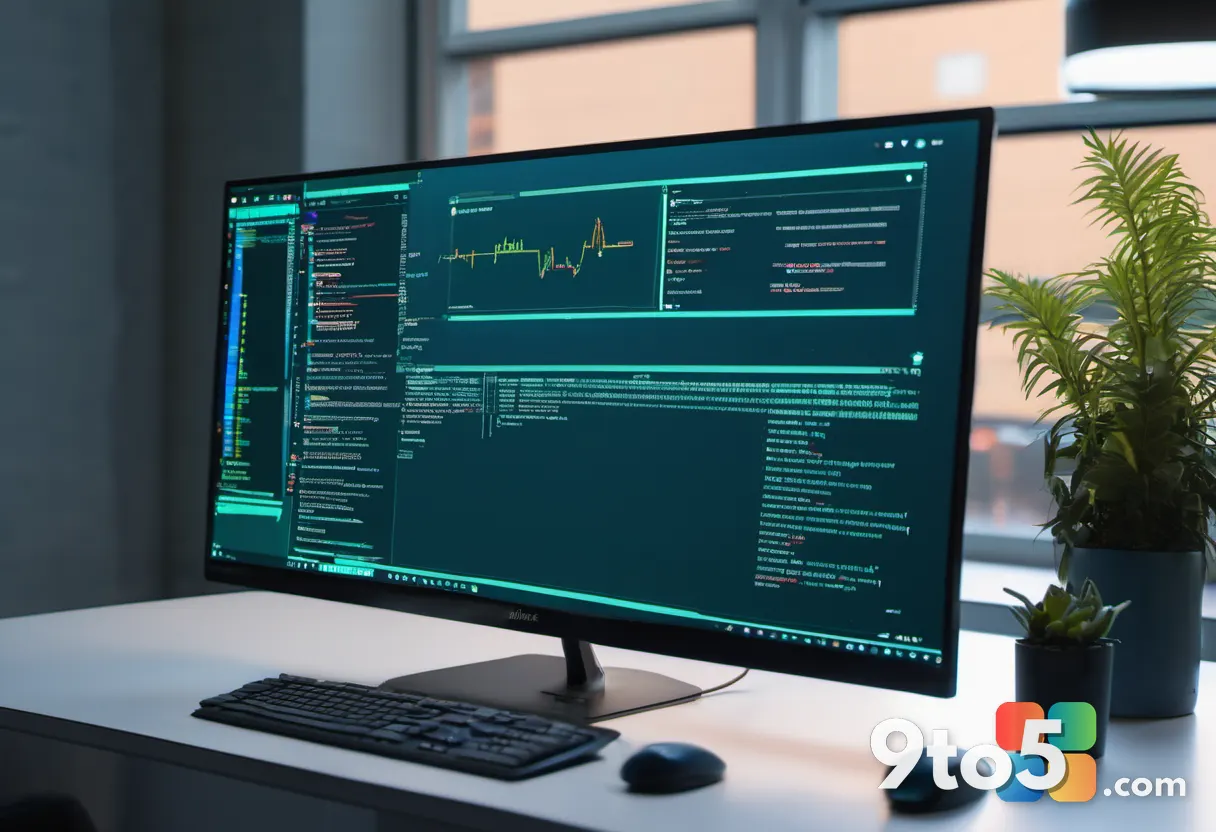 A close-up of a computer monitor showing JavaScript code with a glowing unload event highlighted, surrounded by soft blu