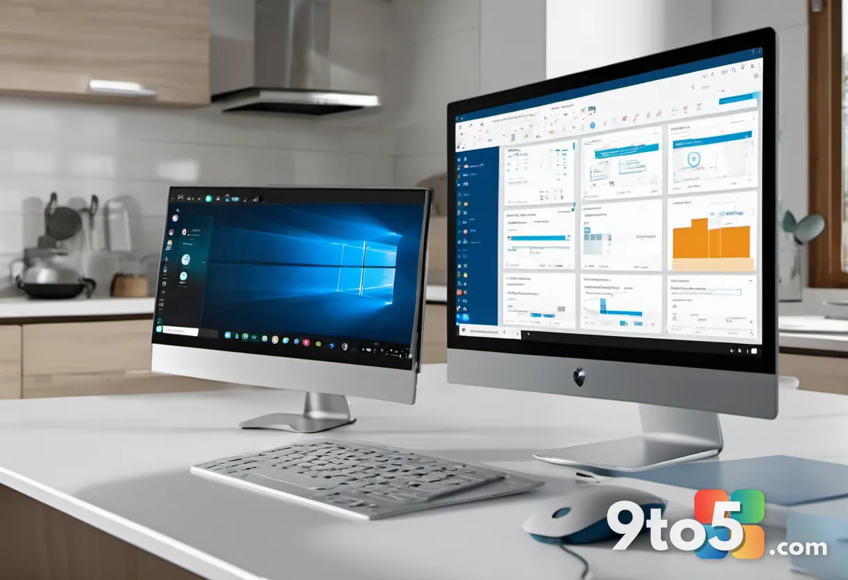 A laptop on a kitchen table showing the Microsoft Family web management page with a family member list and group control