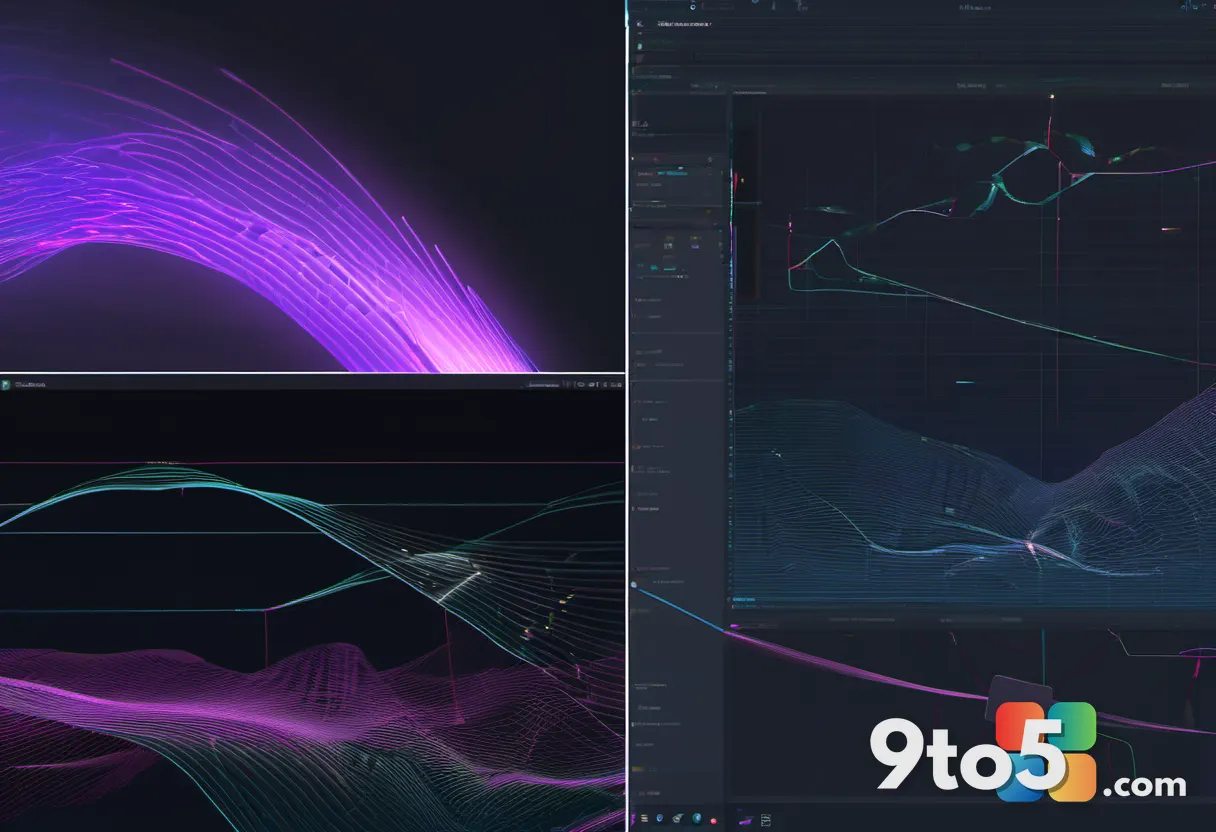 An abstract split scene: one side shows smooth flowing light trails representing stutter-free gameplay, the other shows 