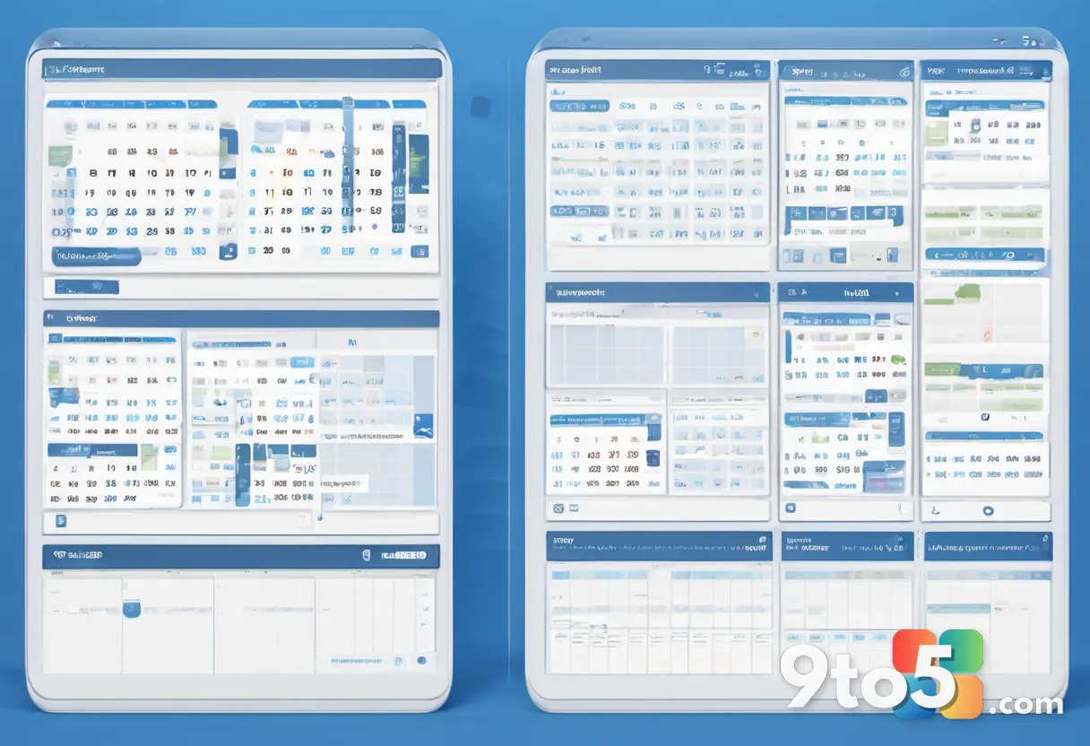 A stylized calendar icon with the second Tuesday highlighted, surrounded by small Windows Update arrows, flat vector sty