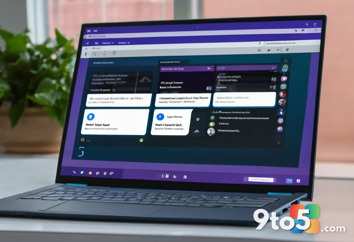 A close-up of a laptop screen showing a Microsoft Teams meeting interface with an attendee grid and webinar control butt