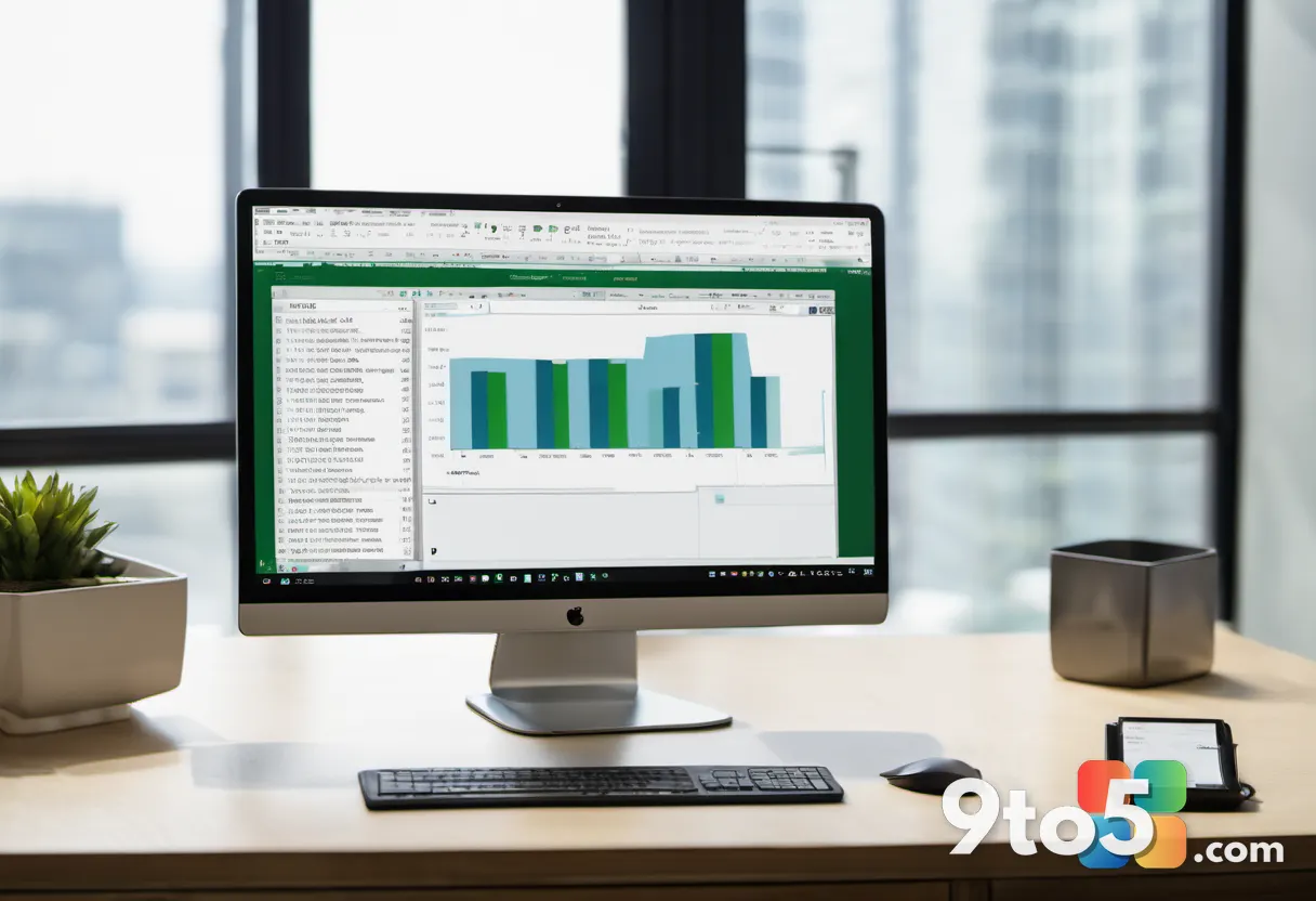 A close-up of a computer monitor showing a web browser with an Excel spreadsheet open, a cursor hovering over a toolbar 