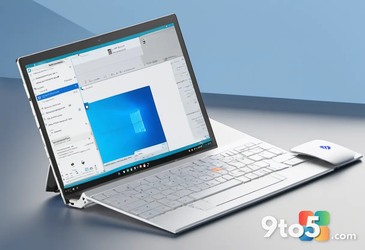 A top-down view of a Windows 11 desktop screen showing the PowerToys Keyboard Manager interface with a key-remapping dia