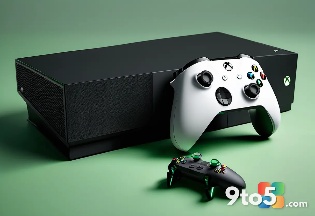 An Xbox controller resting on a dark surface beside a Call of Duty game case, soft green accent lighting, lifestyle prod