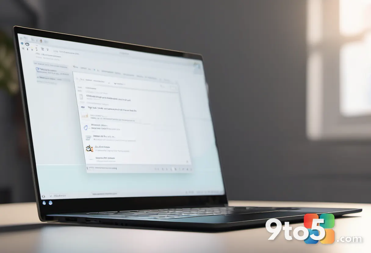 A close-up of a laptop screen showing a cursor surrounded by a soft glowing ring, warm desk lighting, shallow depth of f