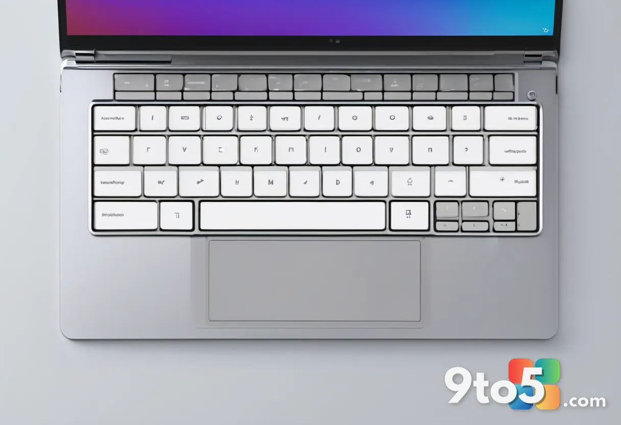 A close-up of a laptop keyboard with no backlighting, dim ambient lighting, someone's hands typing in a softly lit room.
