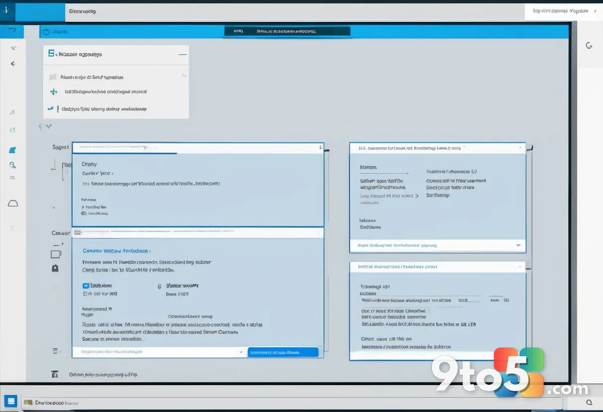 A minimalist mockup of the Windows Run dialog with a search box, history list, and dark-mode theme on a soft blue gradie