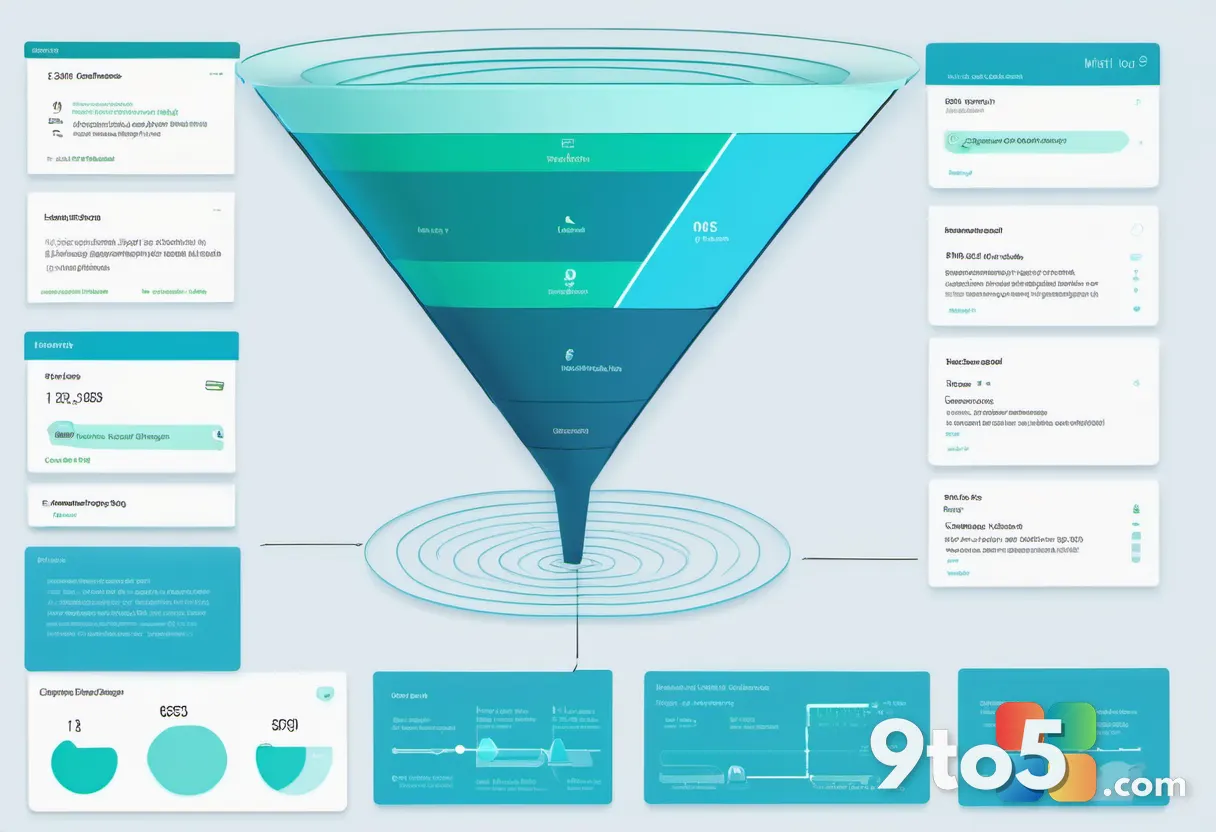 A stylized funnel diagram showing software flowing from a small experimental droplet through progressively larger channe