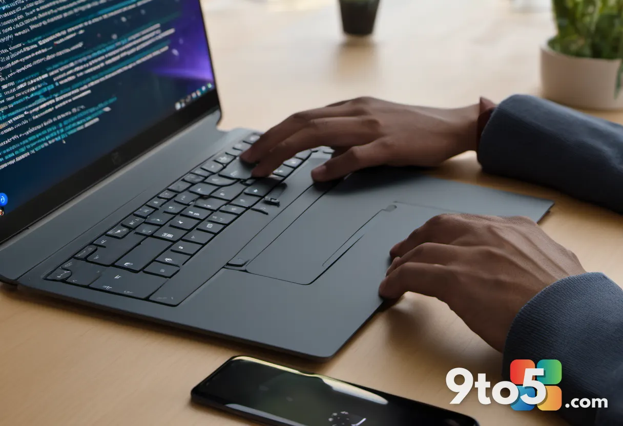 A person's hands on a laptop keyboard, screen showing the Windows Insider app with the Future Platforms ring selected, c