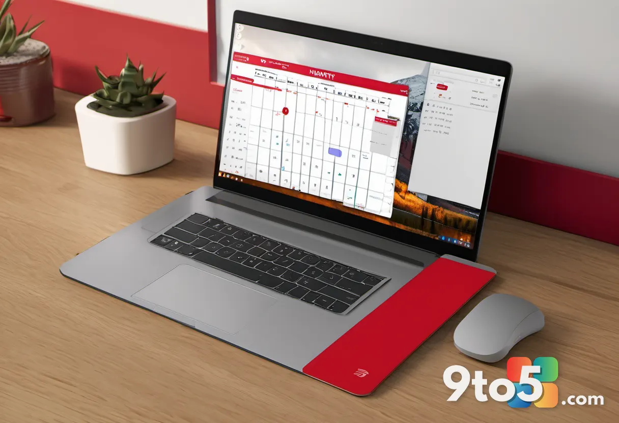A calendar page highlighting a date in bold red, sitting on a wooden desk beside a laptop, warm afternoon light, editori