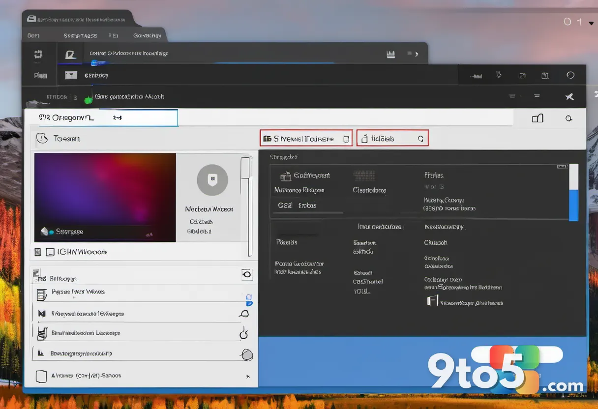 A PowerToys settings window overflowing with checkboxes and sliders for mouse customization, warm screen glow, cluttered