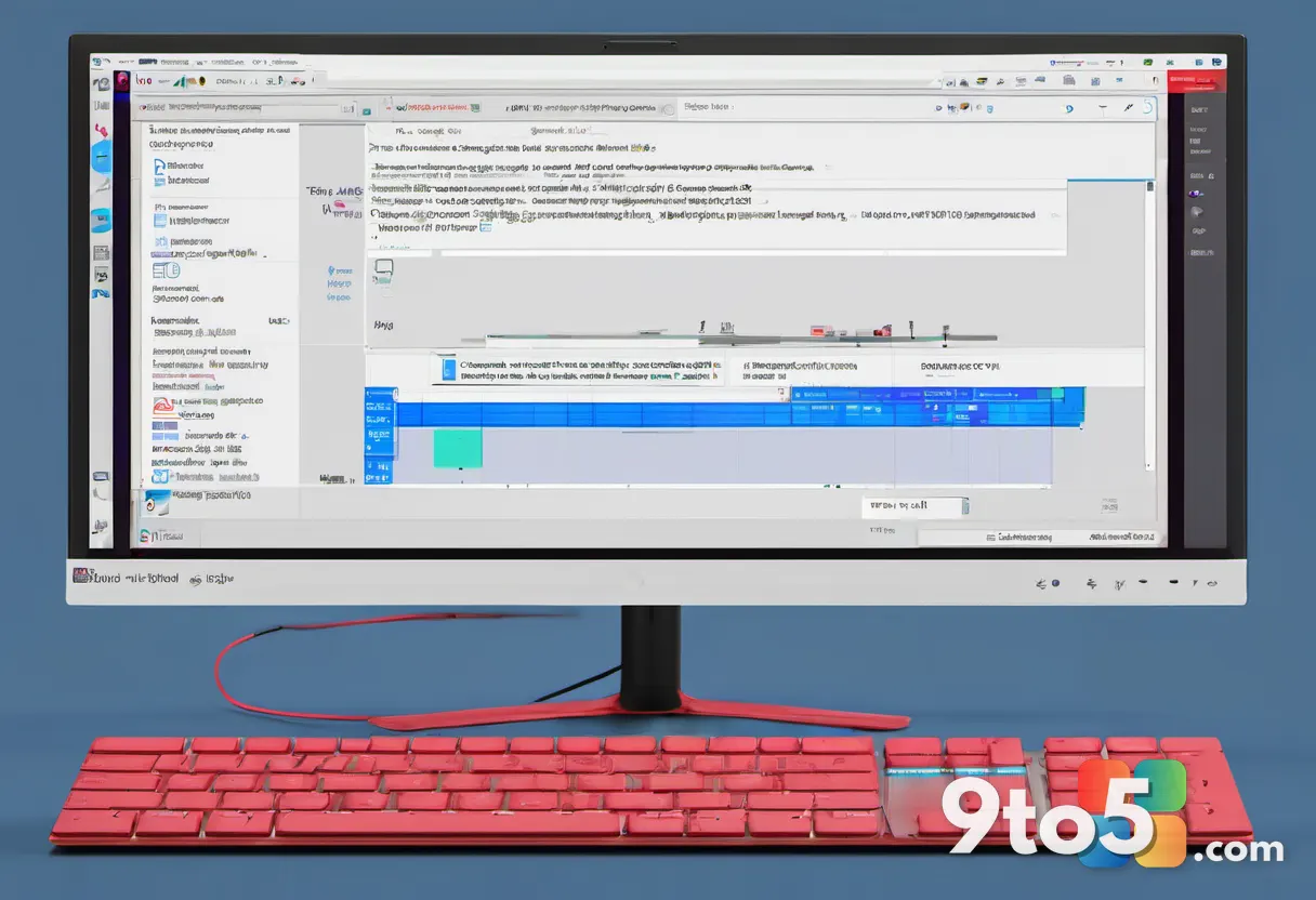 Split-screen comparison of a booting PC — one side fast, one side slow, with a stopwatch, clean studio lighting, blue an