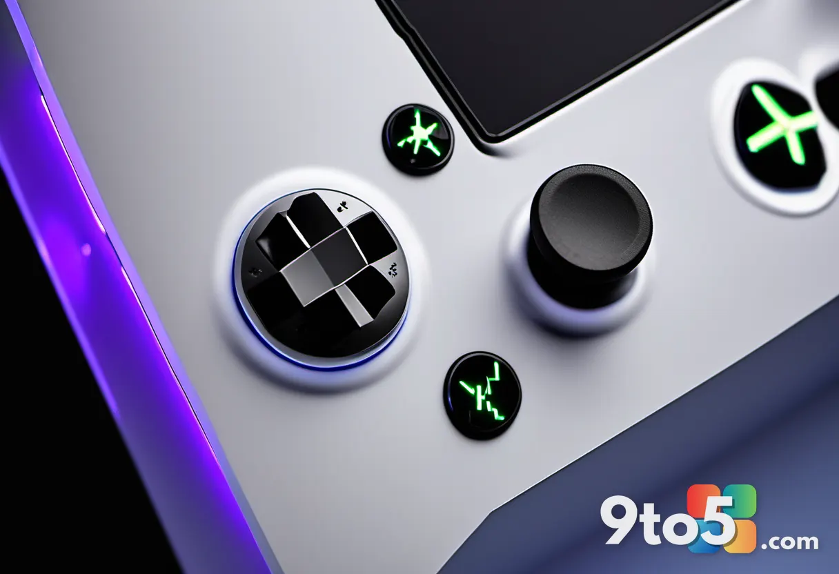 A player's hand inserting a game disc into an Xbox console, close-up angle, shallow depth of field, cool blue LED glow, 
