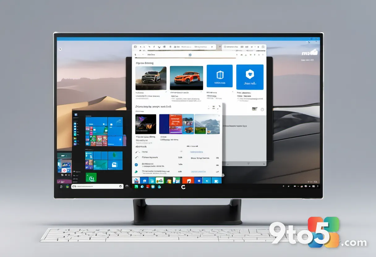 A Microsoft Store app listing page on a Windows 11 screen showing a free gaming overlay app icon, clean white interface 