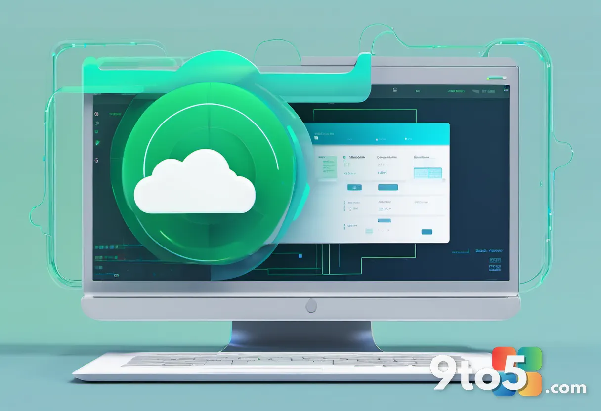 An abstract illustration of data flowing from a laptop into a secure local server vault rather than drifting into the cl