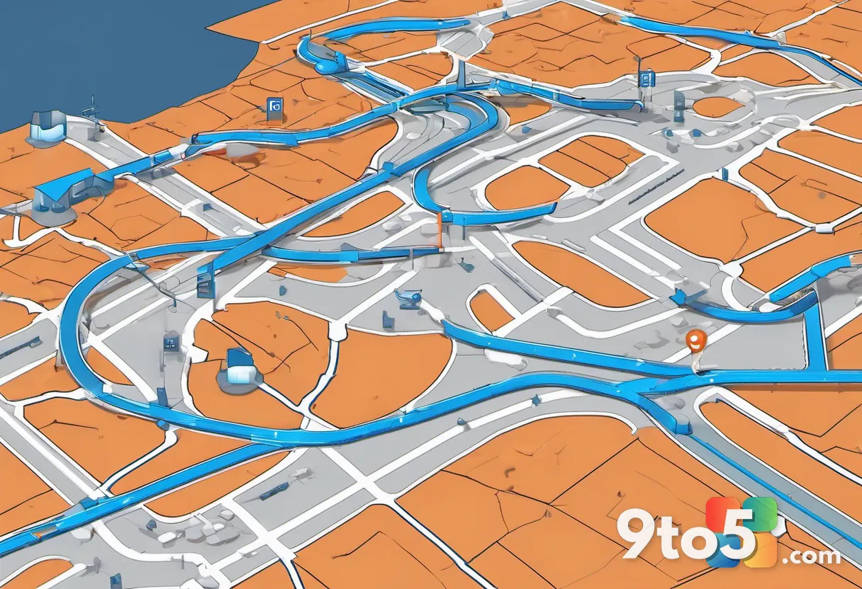 A stylized illustration of two diverging browser paths on a digital map, one leading to a large corporate hub and anothe