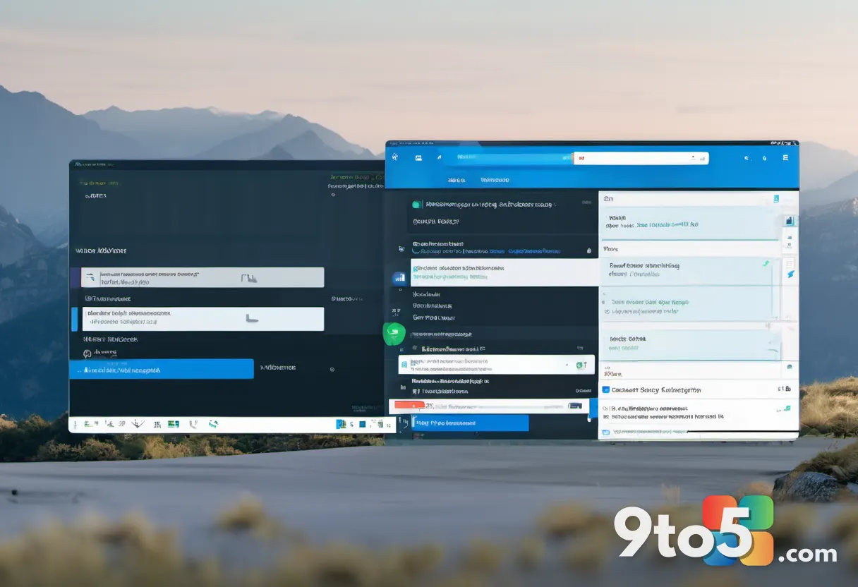 A stylized split-screen graphic showing an older compact search panel versus a newer full-screen search interface, clean