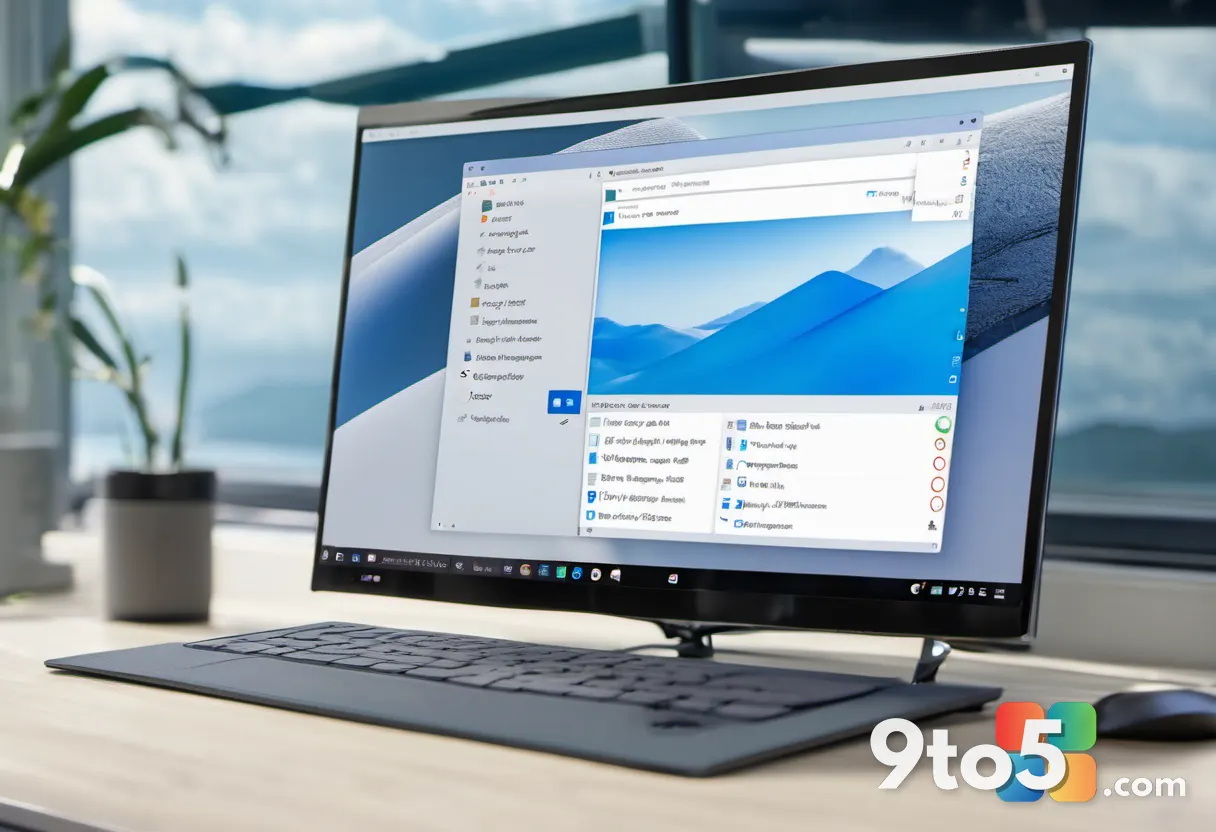 A close-up of a Windows 11 desktop showing File Explorer with the classic ribbon interface, a small script icon floating