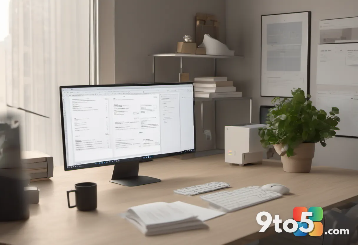 A focused person at a home desk reviewing documents on a computer with a checklist overlay, warm natural window light, c