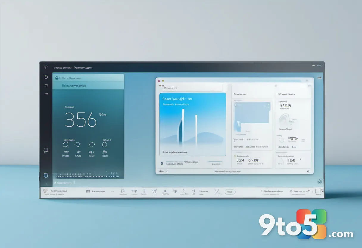 A close-up of a modern Windows application window featuring Fluent Design elements—translucent acrylic panels, rounded c