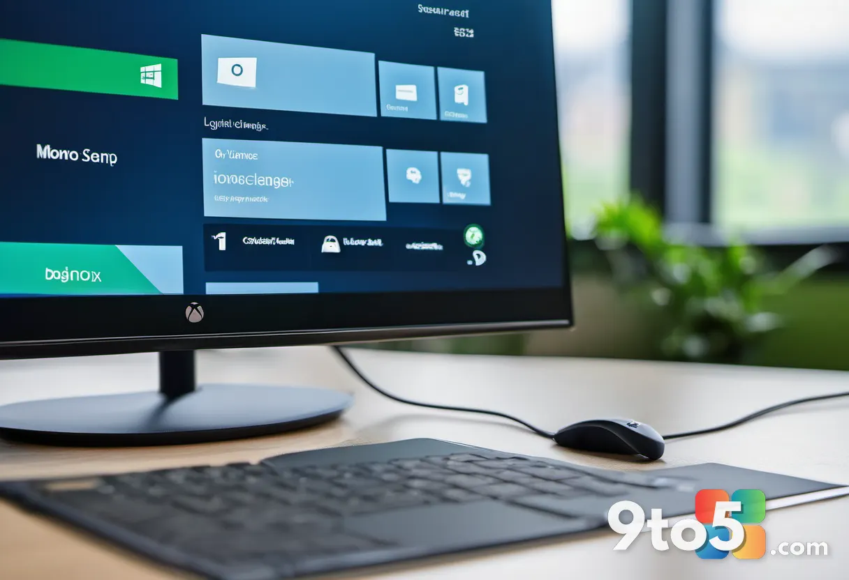 Close-up of a Windows login screen with an Xbox account tile, soft focus background, cool blue tones, clean editorial ph
